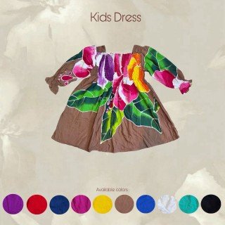 Special Offer Rayon Hand Painted Kids Dress